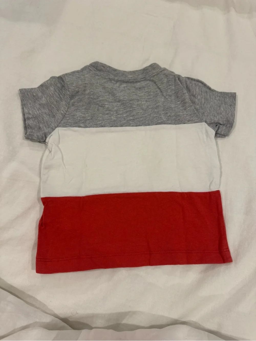 Carter's Gray White Red Colorblock Short Sleeve Tee